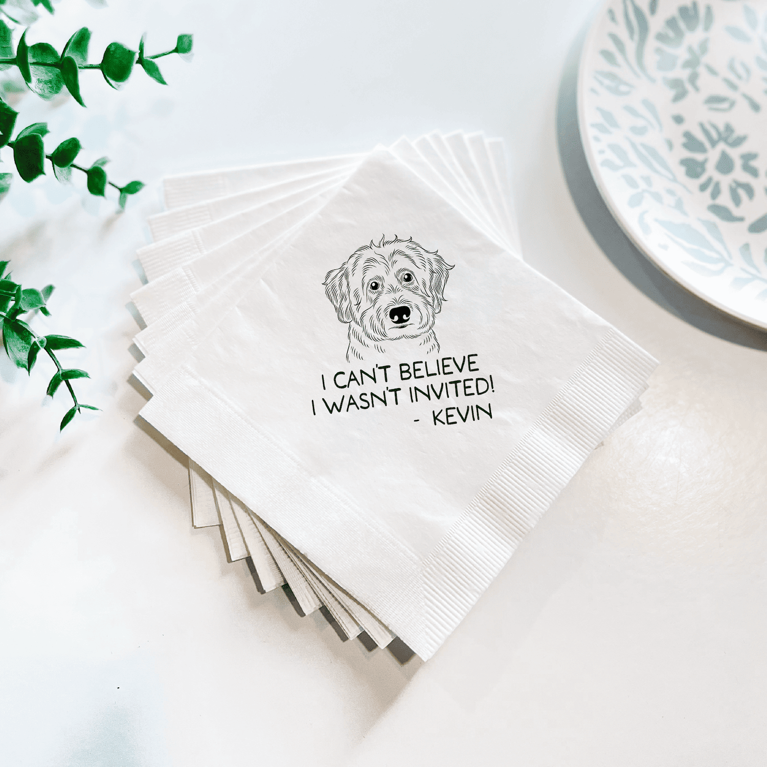 I Can't Believe I Wasn't Invited Pet Wedding Napkins - Napkins - Foil Stamped - Dog