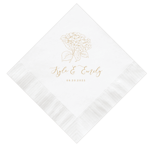 Elegant Hydrangea Wedding Napkins