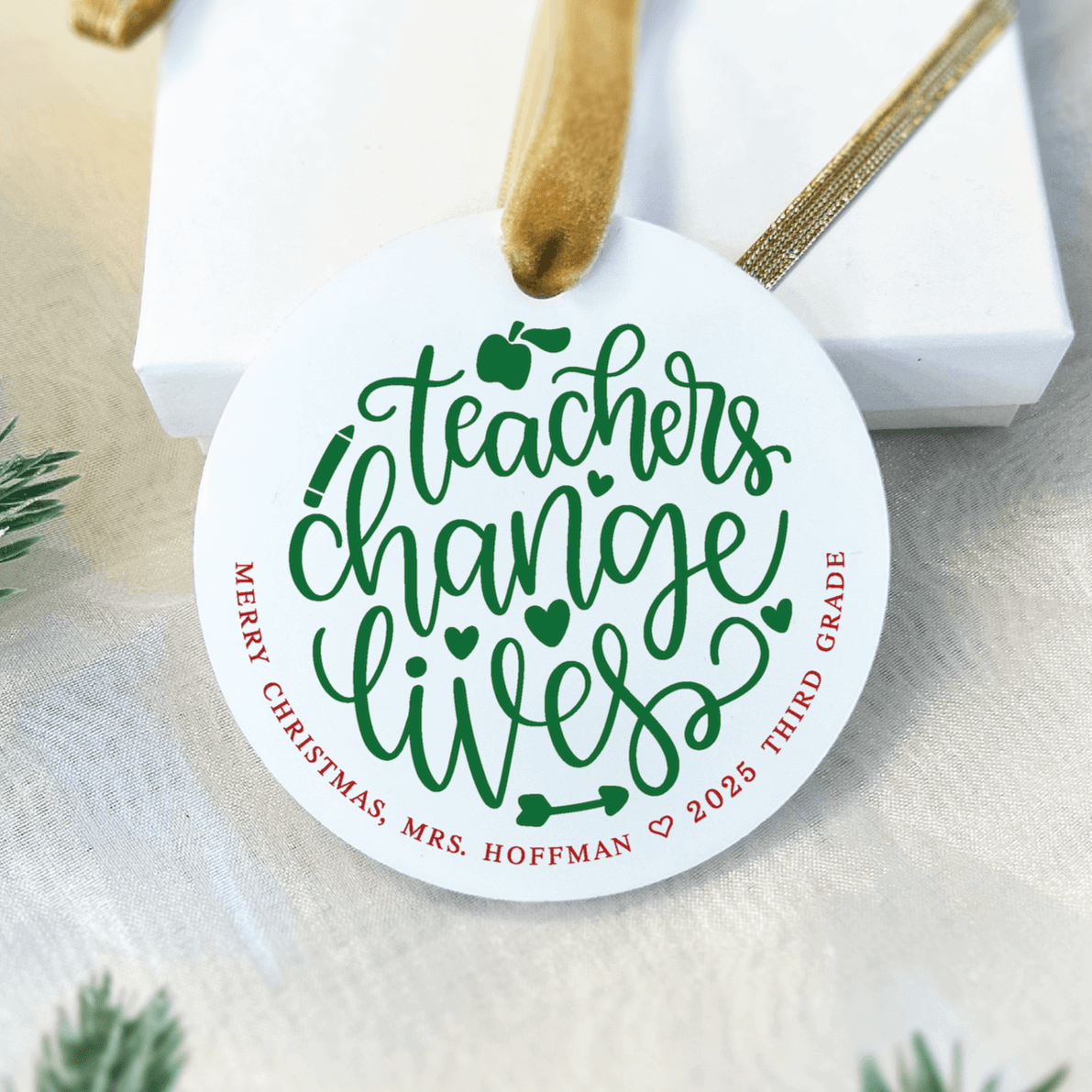 Personalized Teacher Gift Ornament