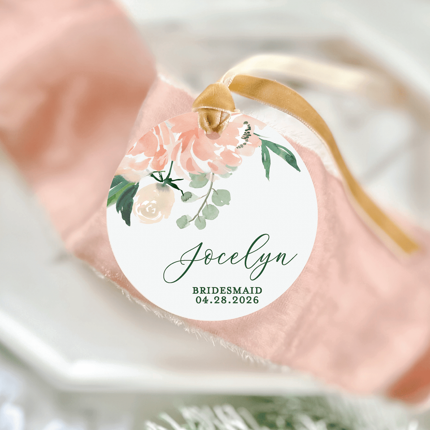 Custom Bridesmaid Acrylic Ornament