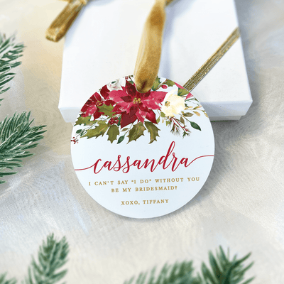 Bridesmaid Proposal Floral Acrylic Ornament