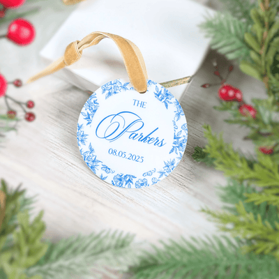 Toile Family Name Acrylic Ornament