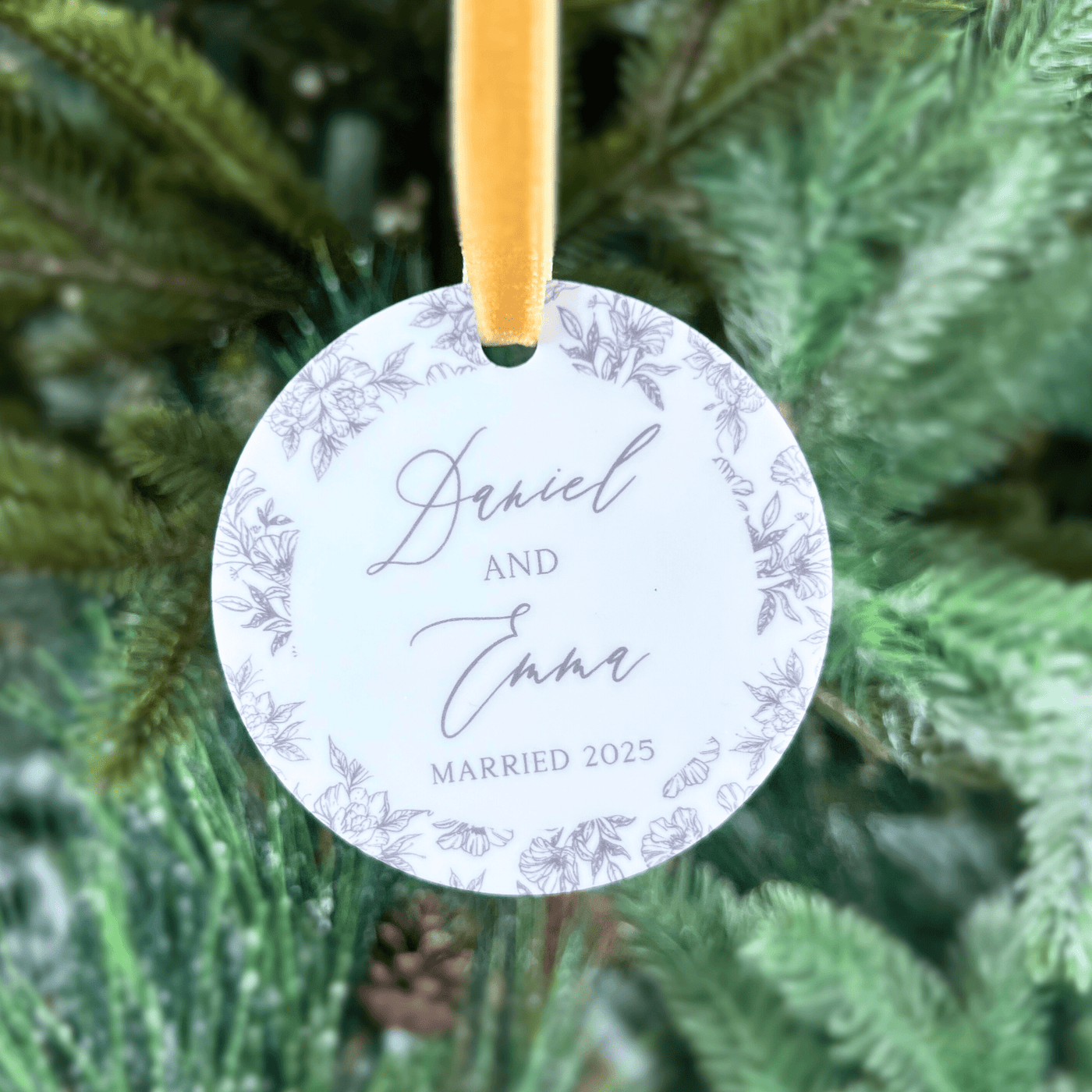 Toile Married Acrylic Ornament