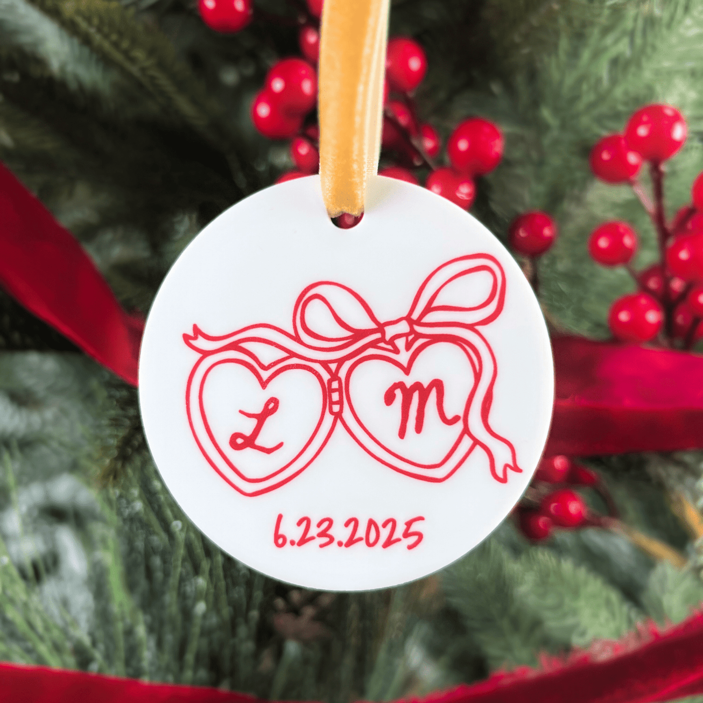 Initials Locket Acrylic Ornament