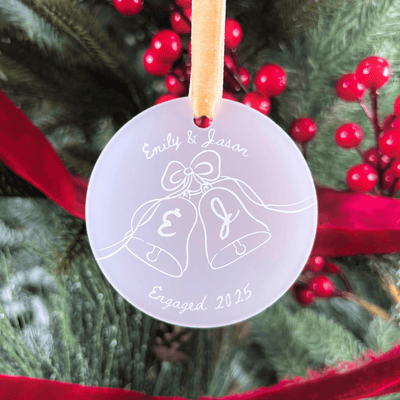 Initials Bells Engagement Ornament