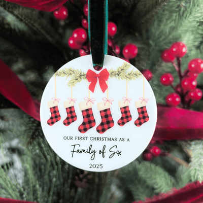 Family Christmas Stocking Acrylic Ornament
