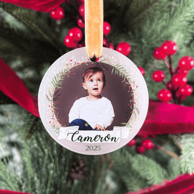 Kids’ Photo Wreath Acrylic Ornament