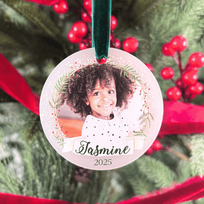 Kids’ Photo Wreath Acrylic Ornament
