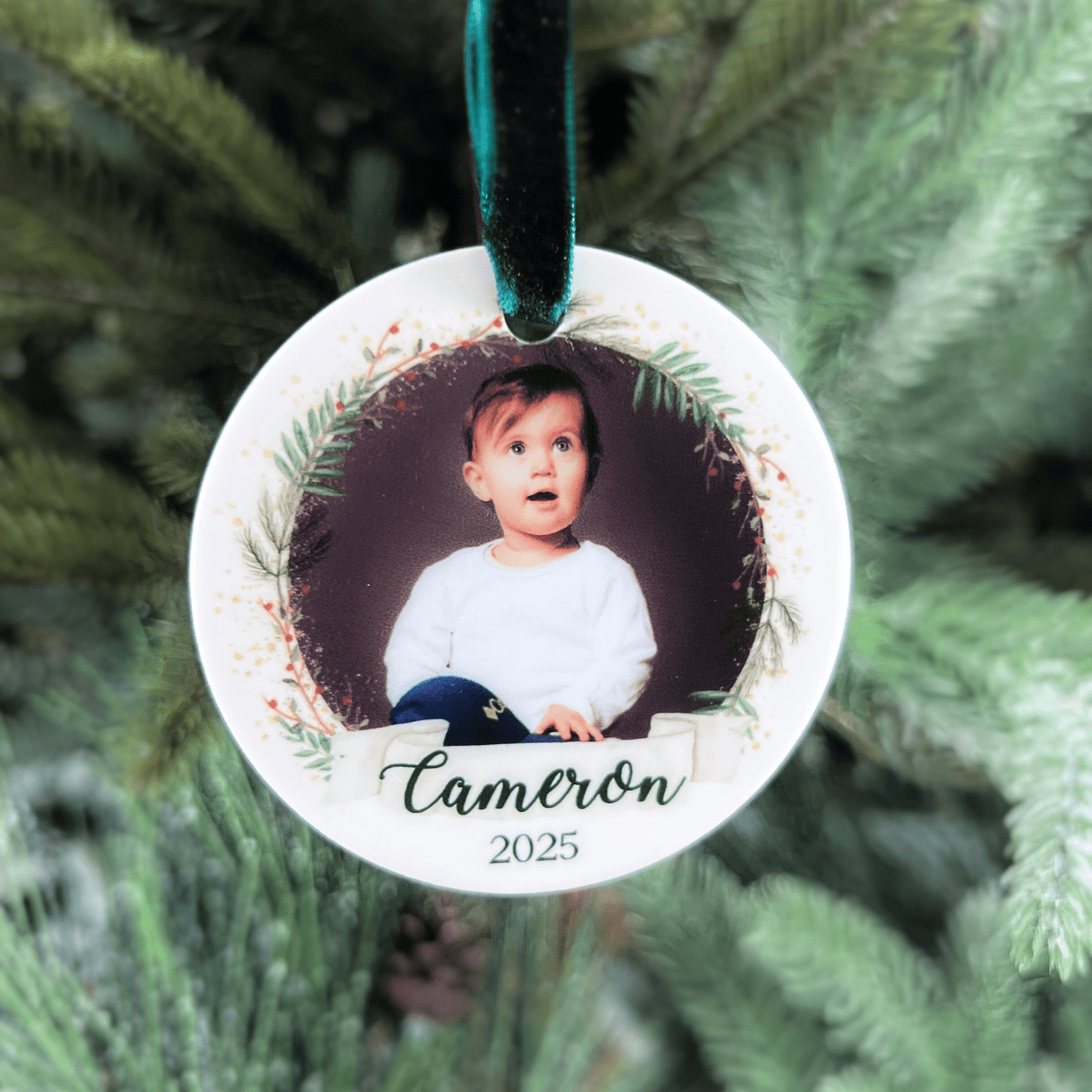 Kids’ Photo Wreath Acrylic Ornament
