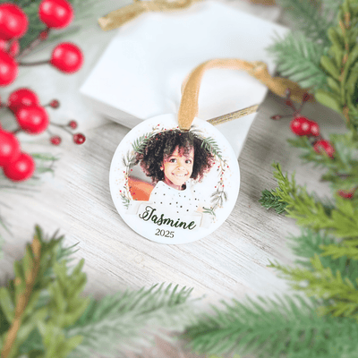 Kids’ Photo Wreath Acrylic Ornament