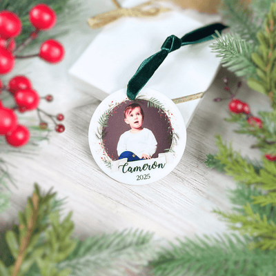 Kids’ Photo Wreath Acrylic Ornament