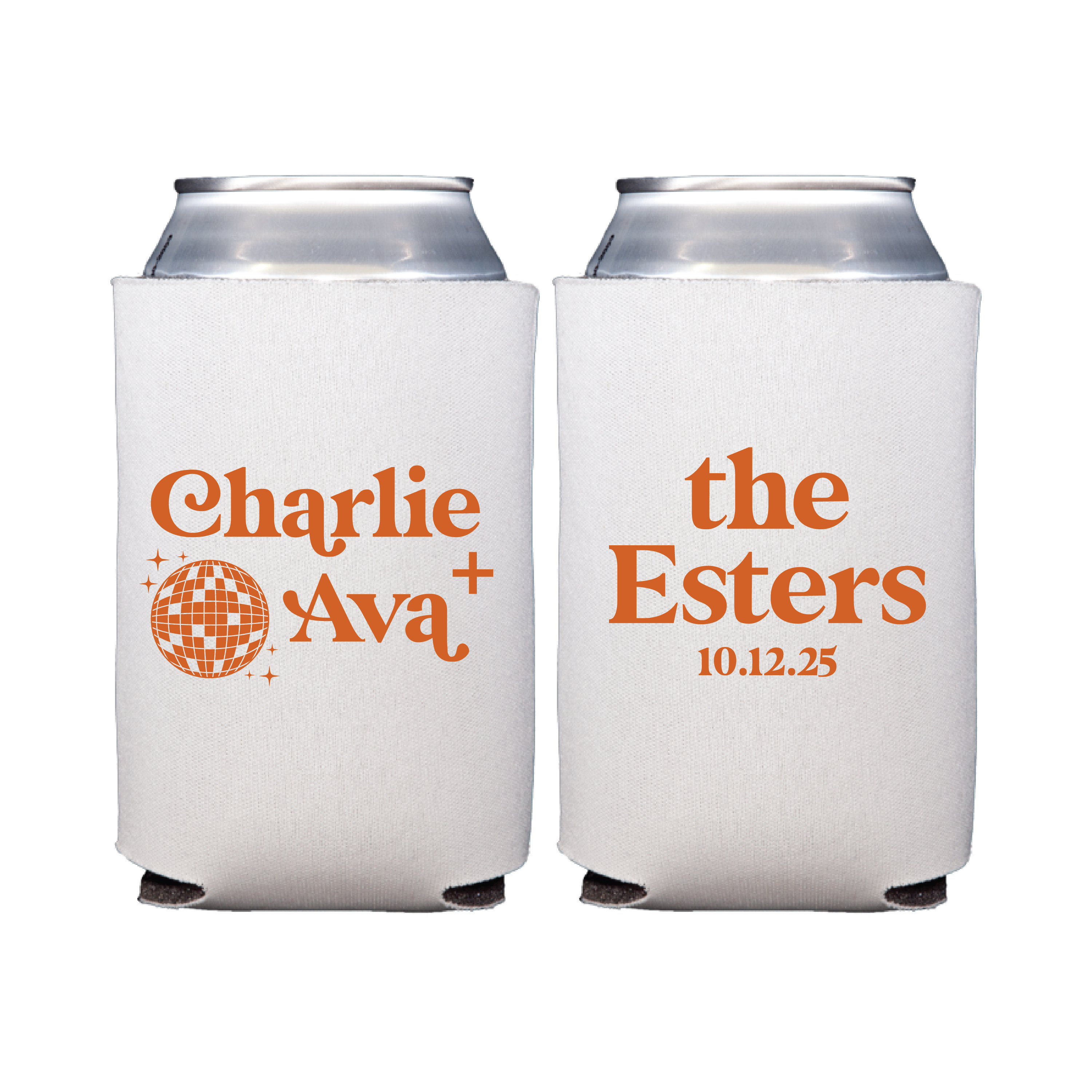 Personalized Disco Wedding Can Cooler Favors - Can Cooler