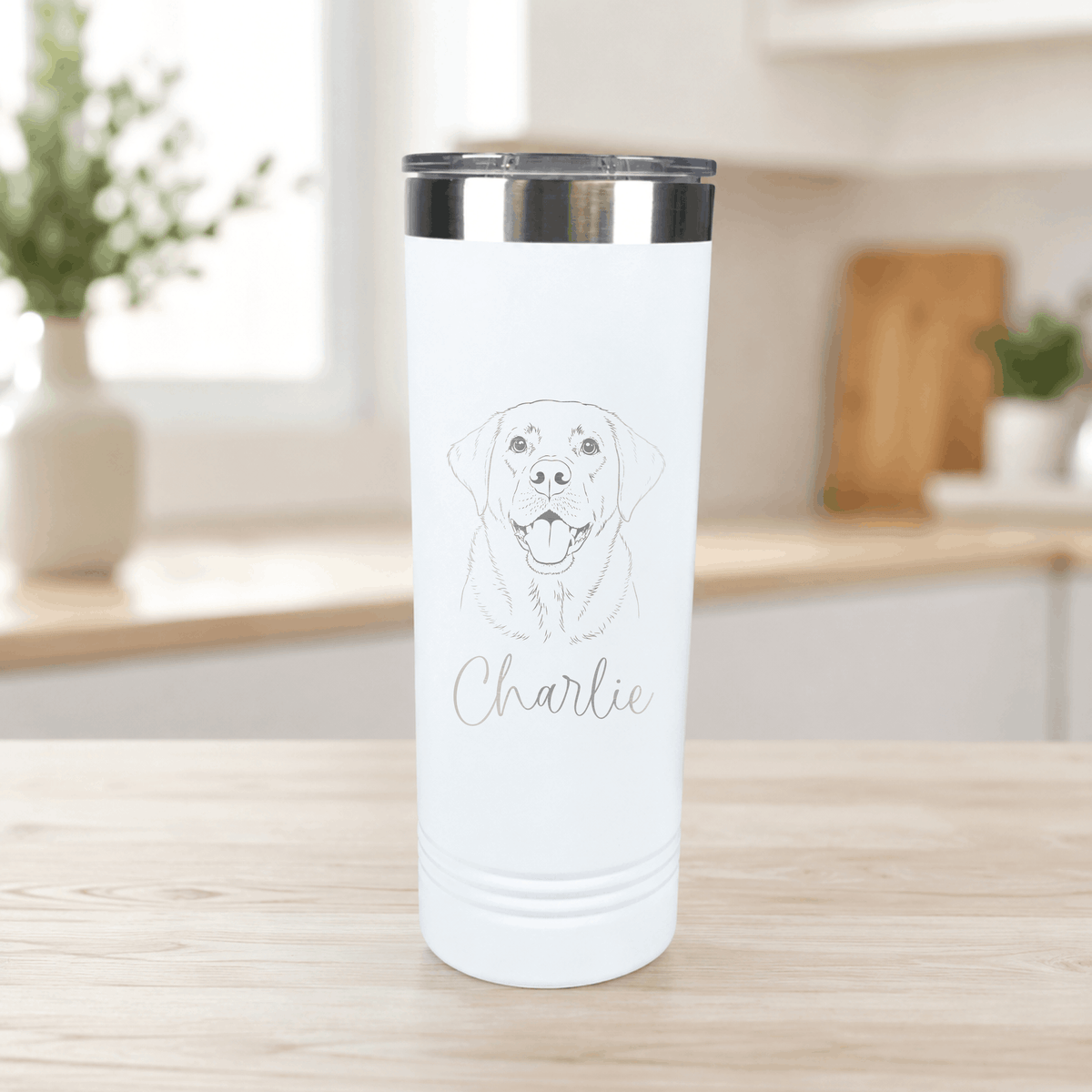 Custom Pet Portrait 22-oz Skinny Tumbler