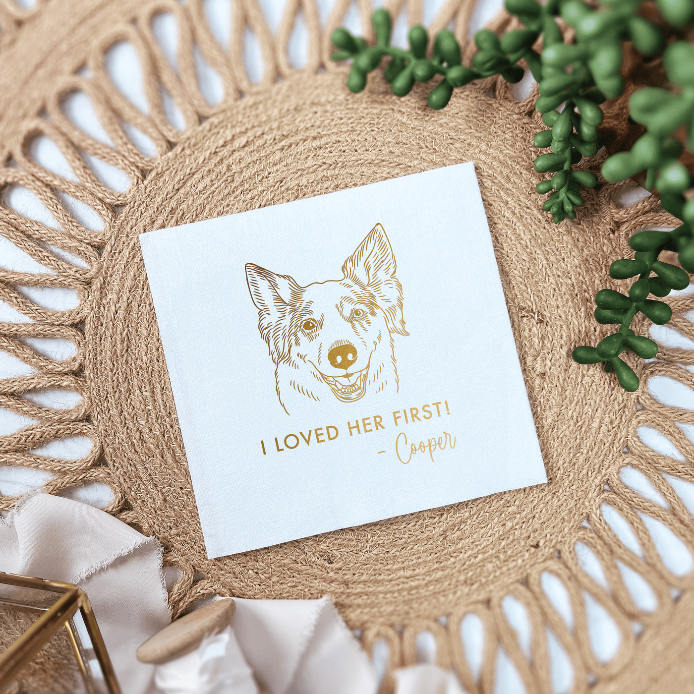 Custom Pet Wedding Premium Uncoined Napkins