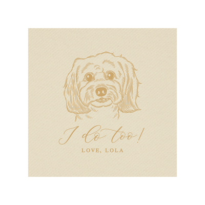 Custom Illustrated Dog Wedding Premium Uncoined Napkins