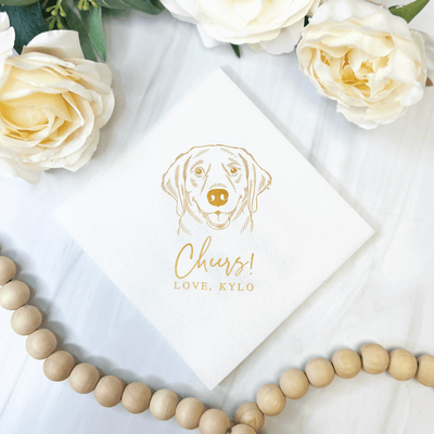 Custom Illustrated Pet Premium Uncoined Napkins