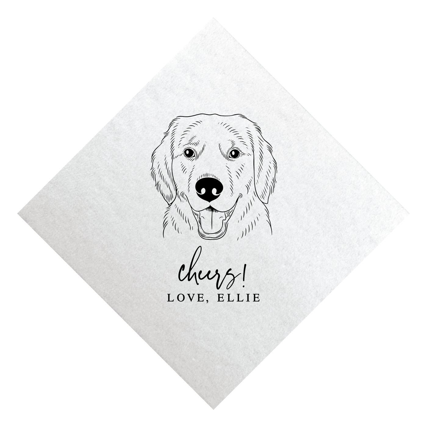 Custom Illustrated Pet Premium Uncoined Napkins