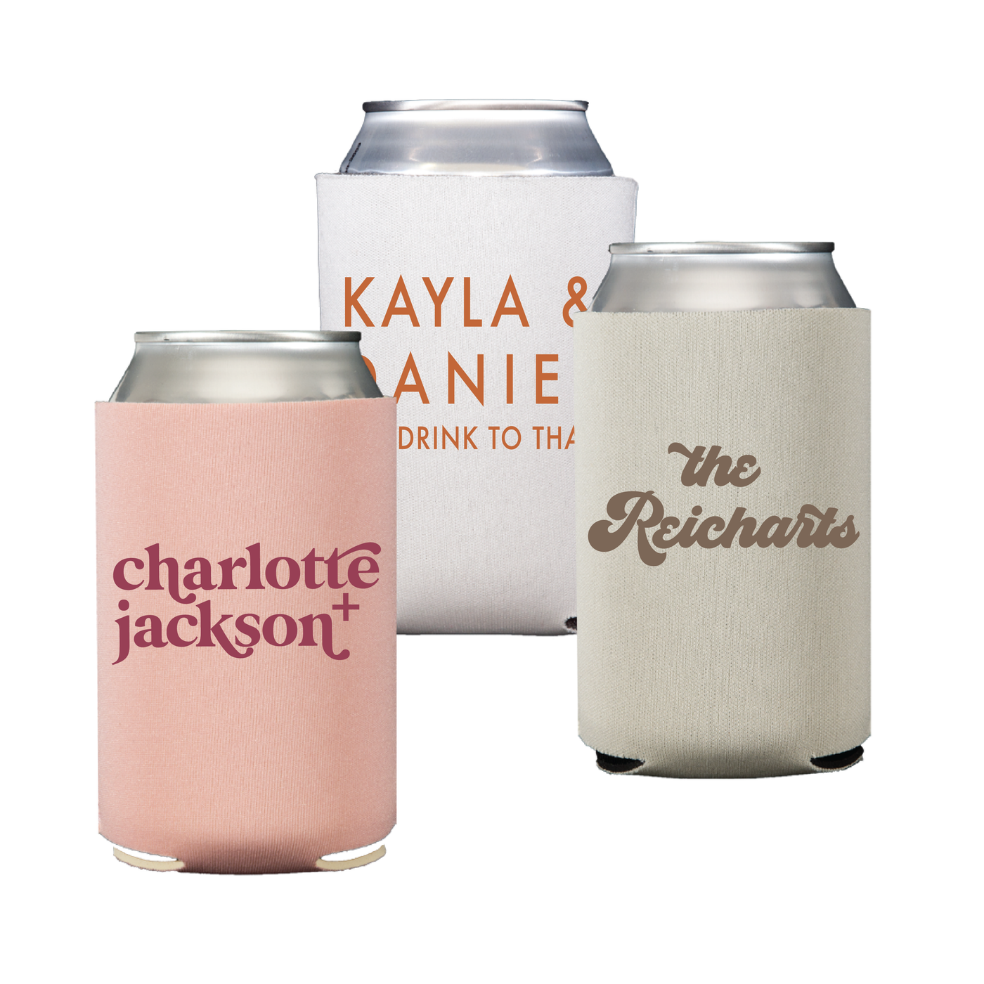 Retro Wedding Can Cooler