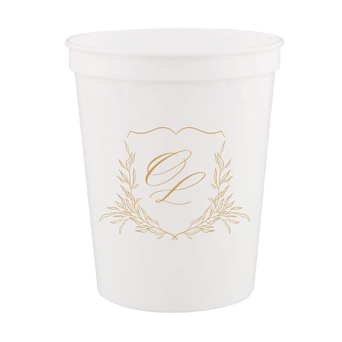 Romantic Wedding Crest Personalized Stadium Plastic Cups