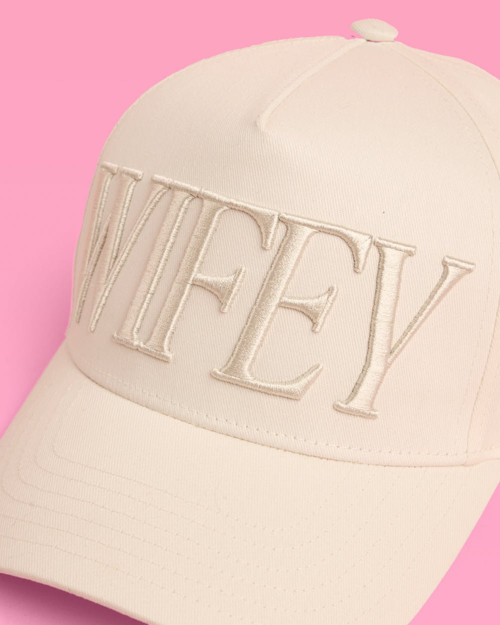 Wifey Trucker Hat - ivory embroidered hat
