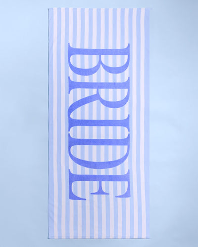 Coastal Bride Beach Towel - striped cotton towel