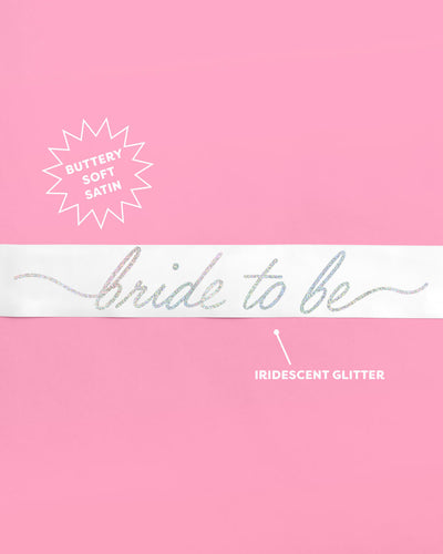 Bridal Bliss Sash - white satin sash