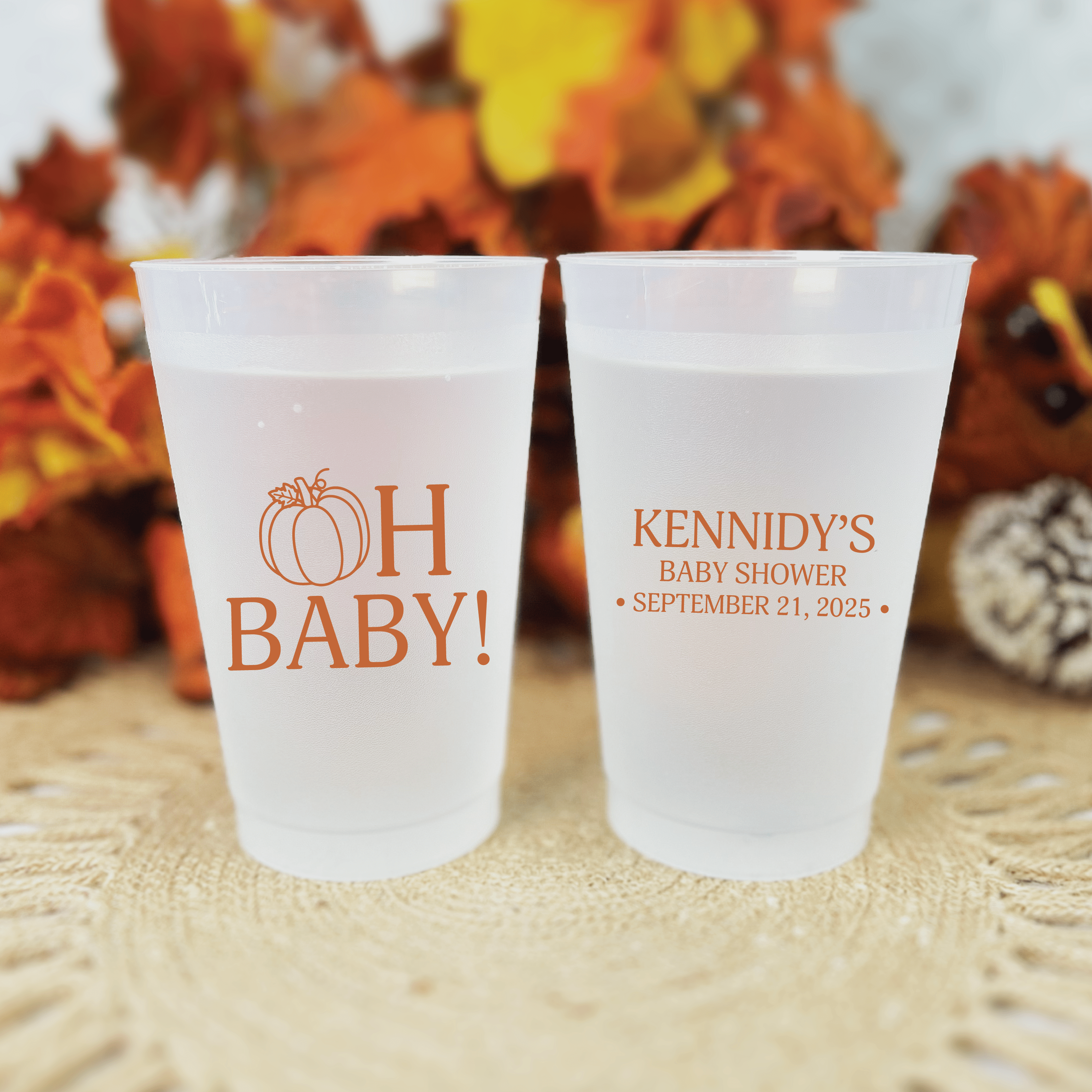 Fall Oh Baby Shower Frosted Plastic Cups - Cup - Frosted