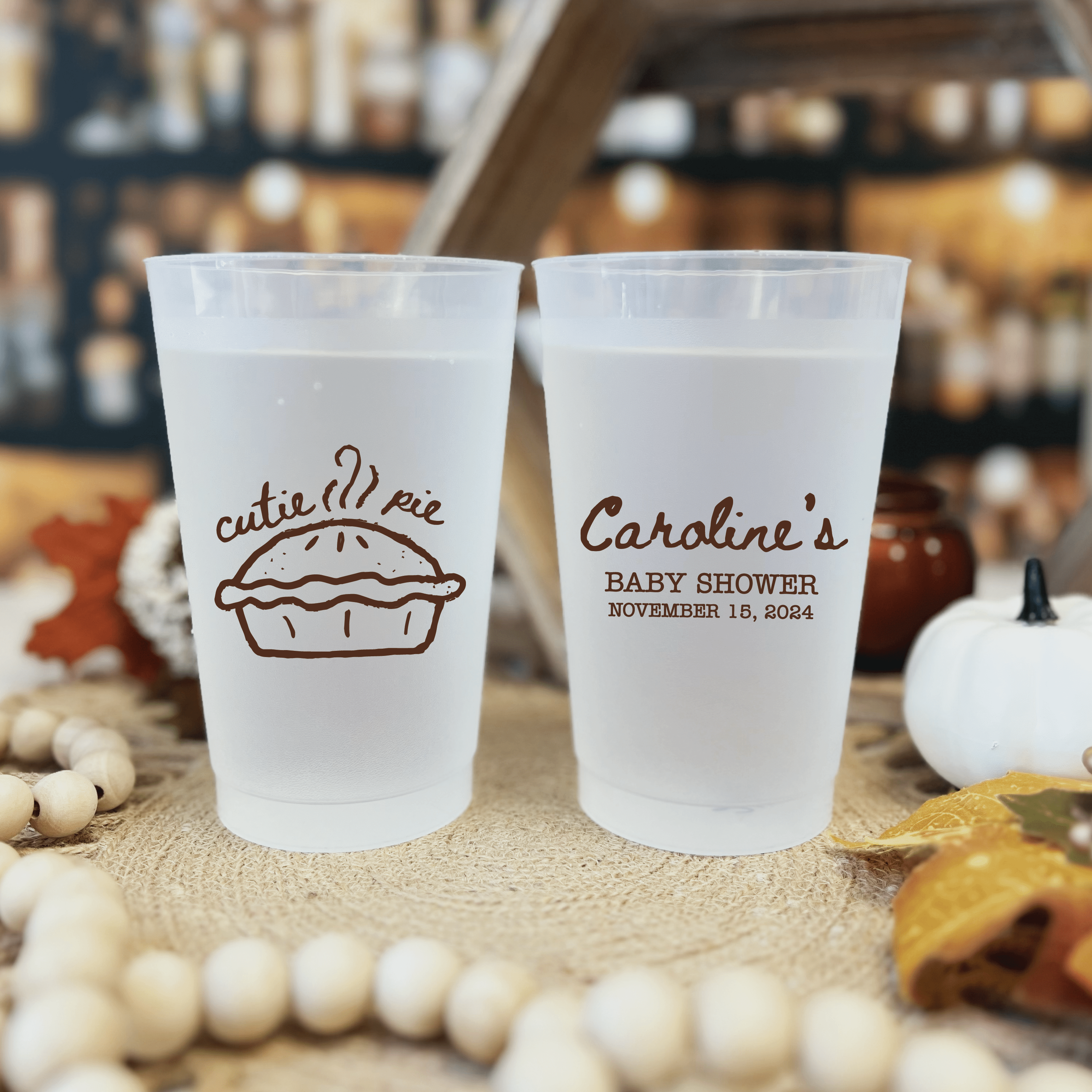 Cutie Pie Baby Shower Frosted Plastic Cups - Cup - Frosted