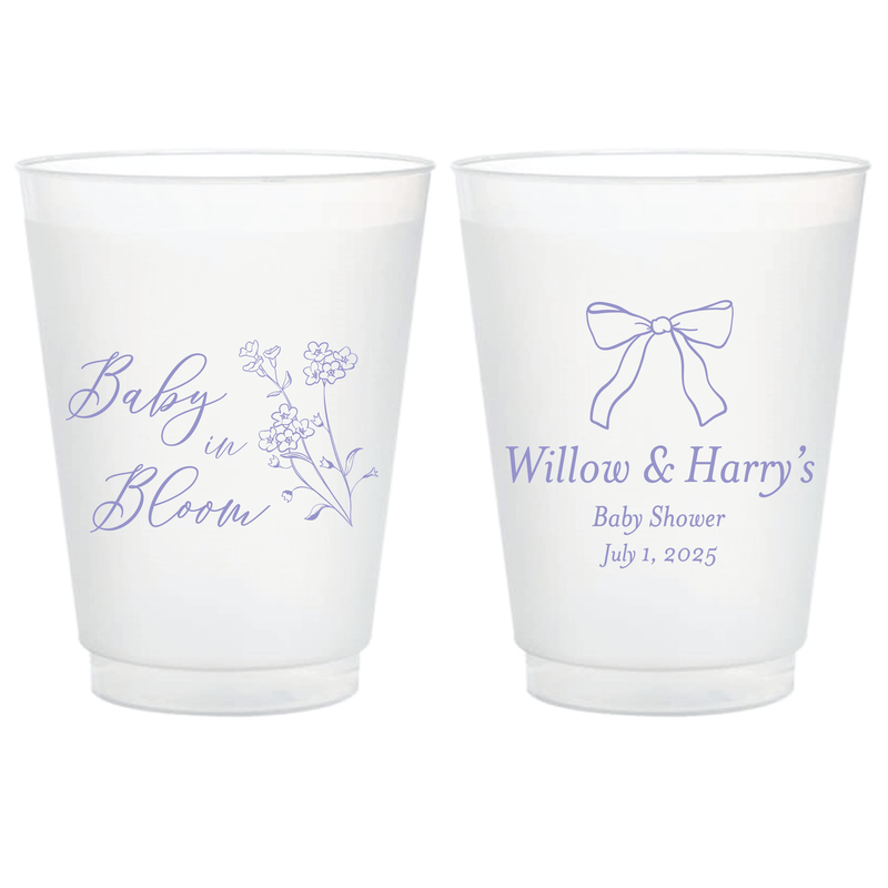 Baby In Bloom Baby Shower Frosted Plastic Cups - Cup - Frosted