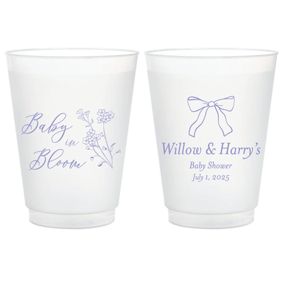 Baby In Bloom Baby Shower Frosted Plastic Cups