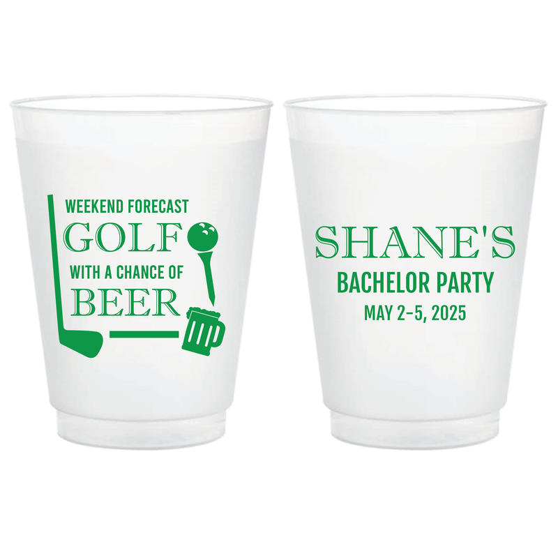Golf Bachelor Party Plastic Cups