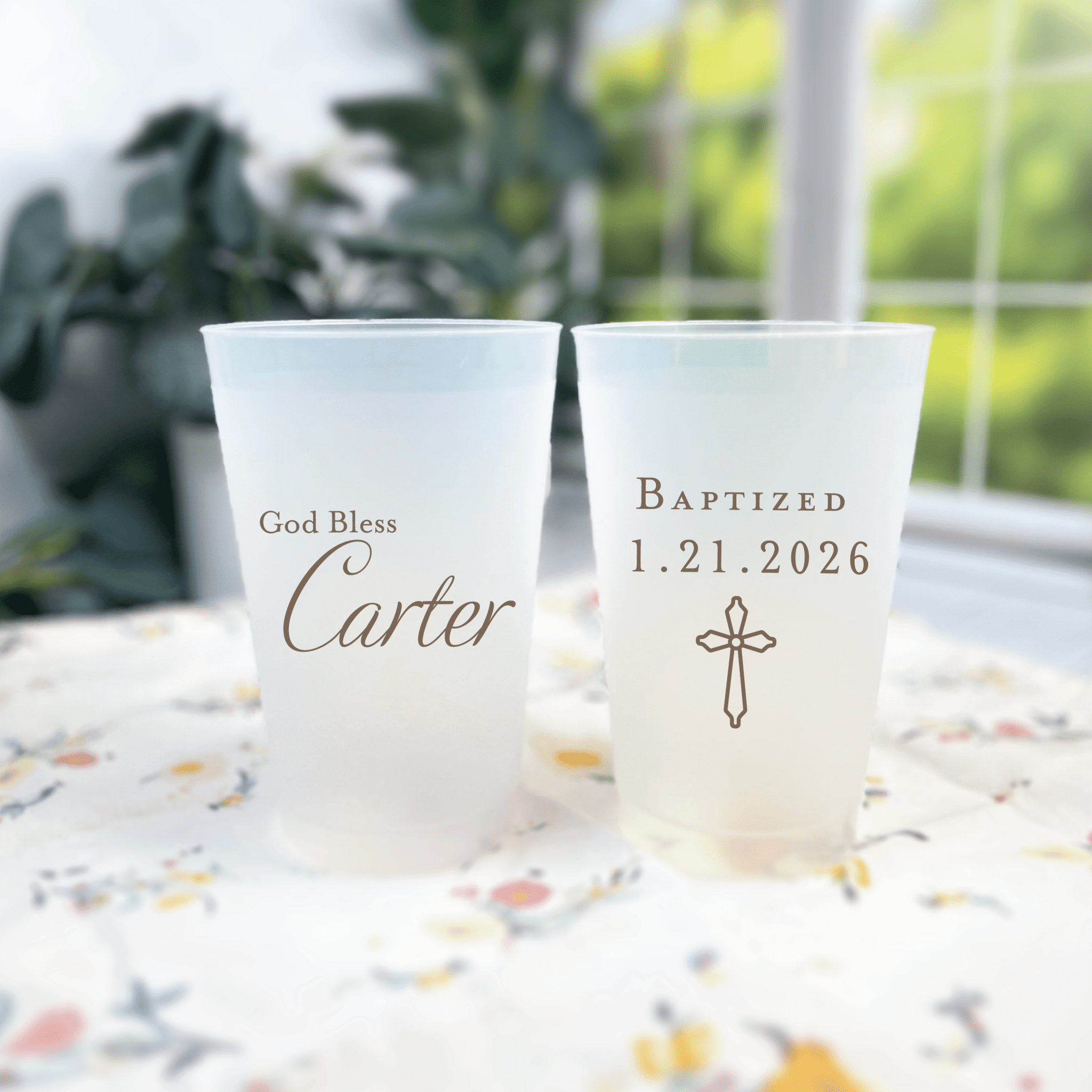 Custom Baptism/Christening Shatterproof Cups - Cup - Frosted