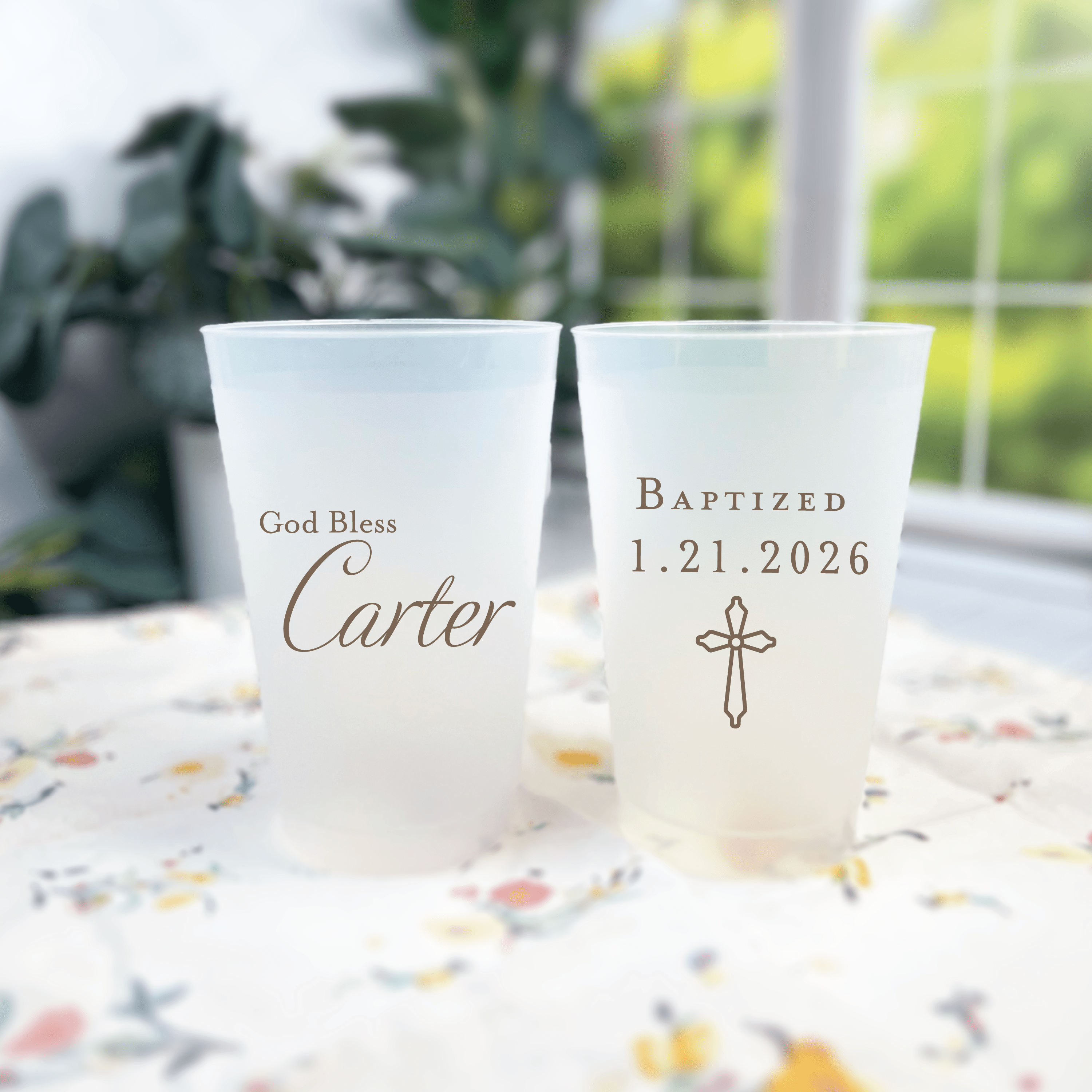 Custom Baptism/Christening Shatterproof Cups - Cup - Frosted