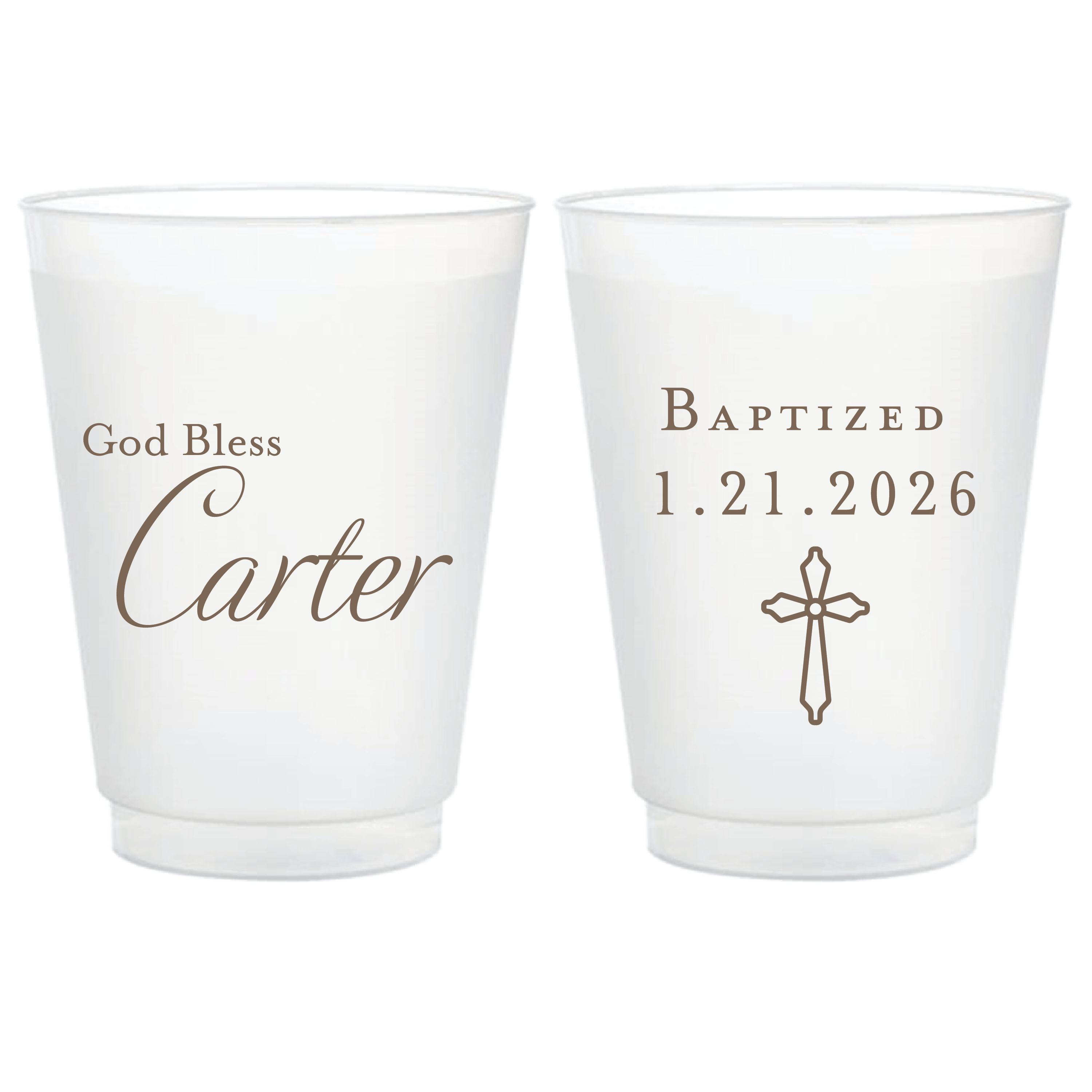 Custom Baptism/Christening Shatterproof Cups - Cup - Frosted