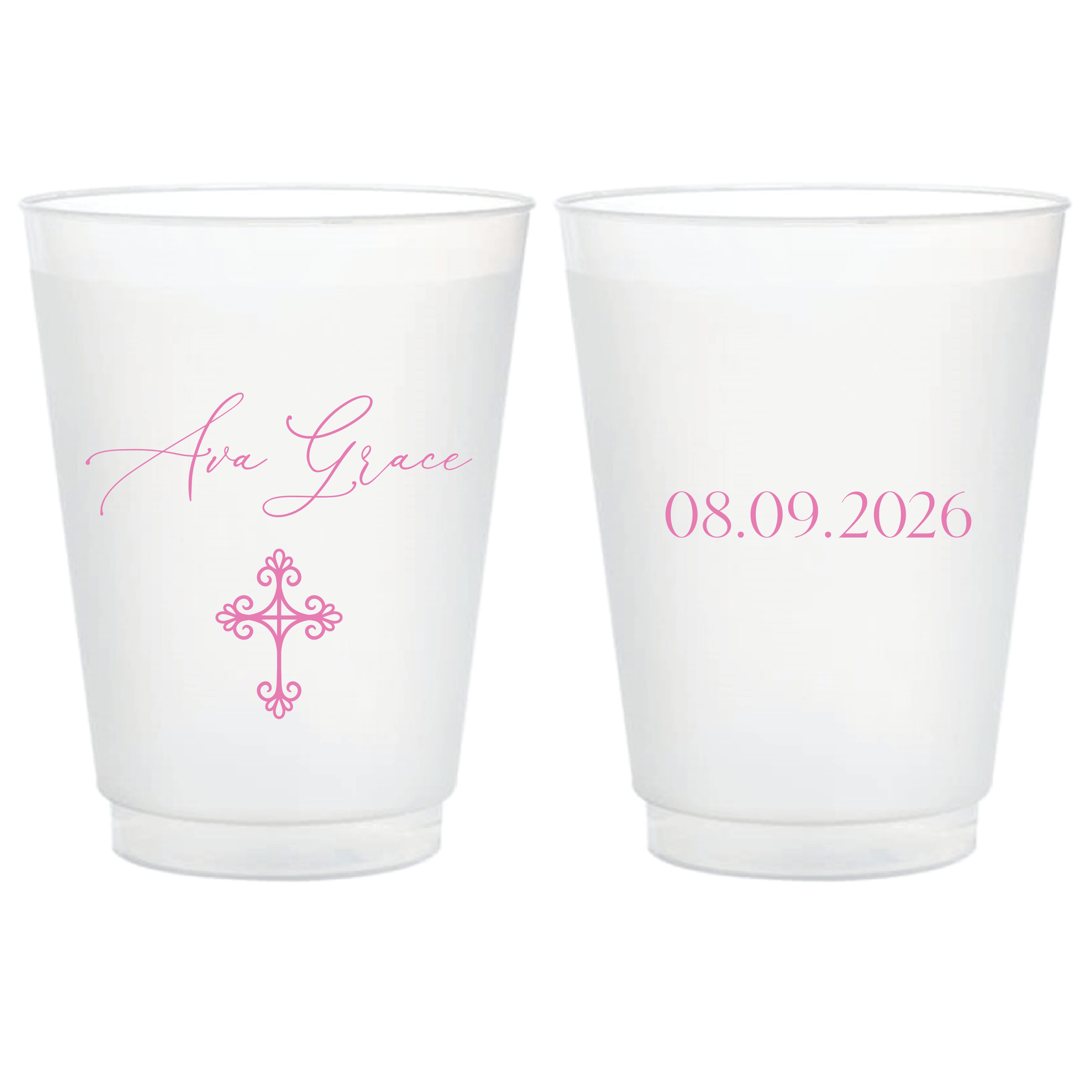Personalized Religious Shatterproof Cups With Cross - Cup - Frosted