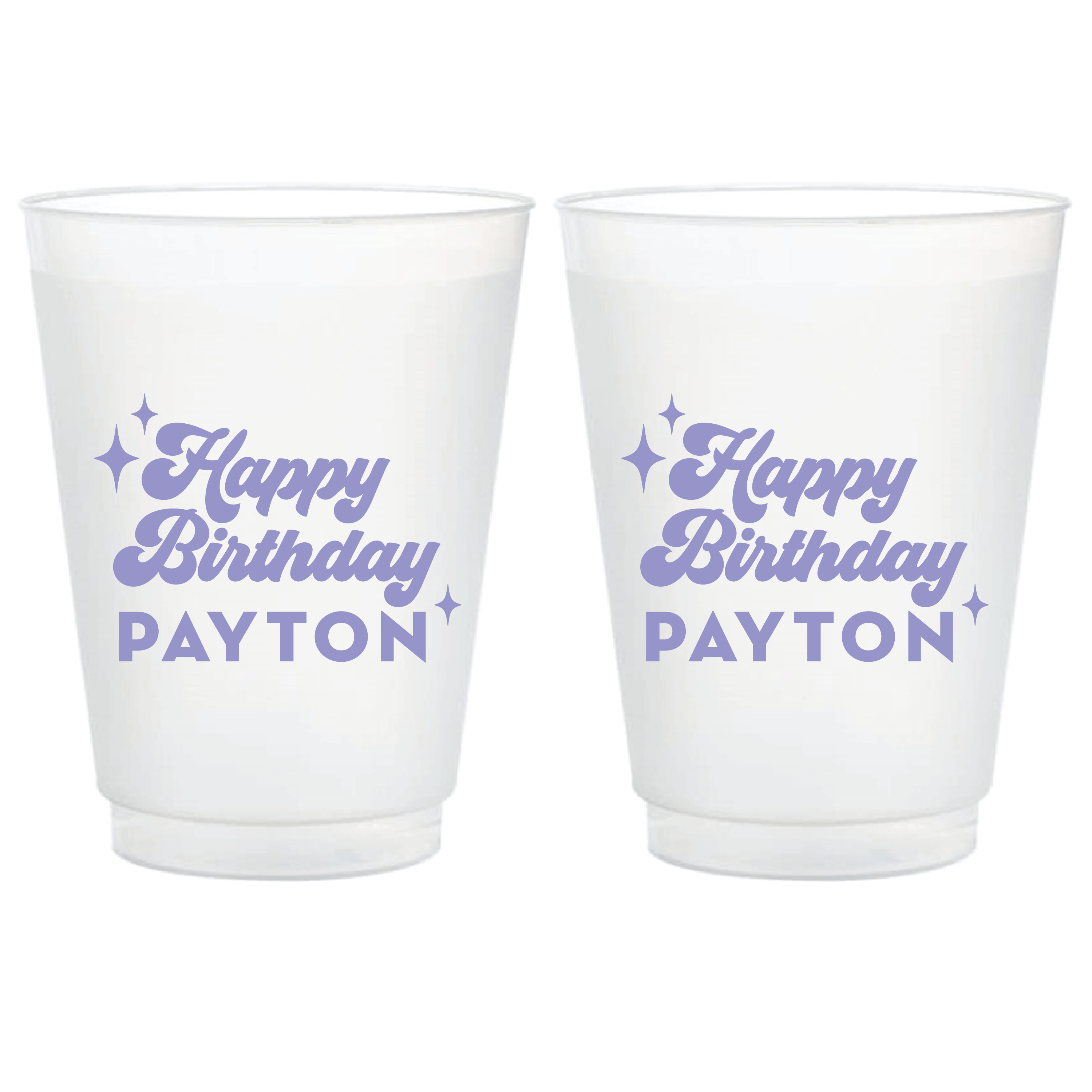 Bold Retro Birthday Frosted Plastic Cups
