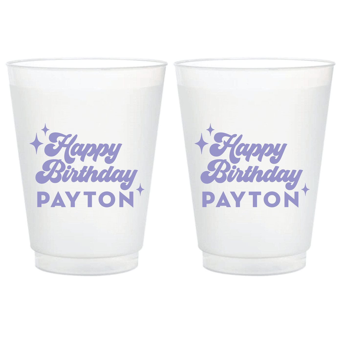 Bold Retro Birthday Frosted Plastic Cups
