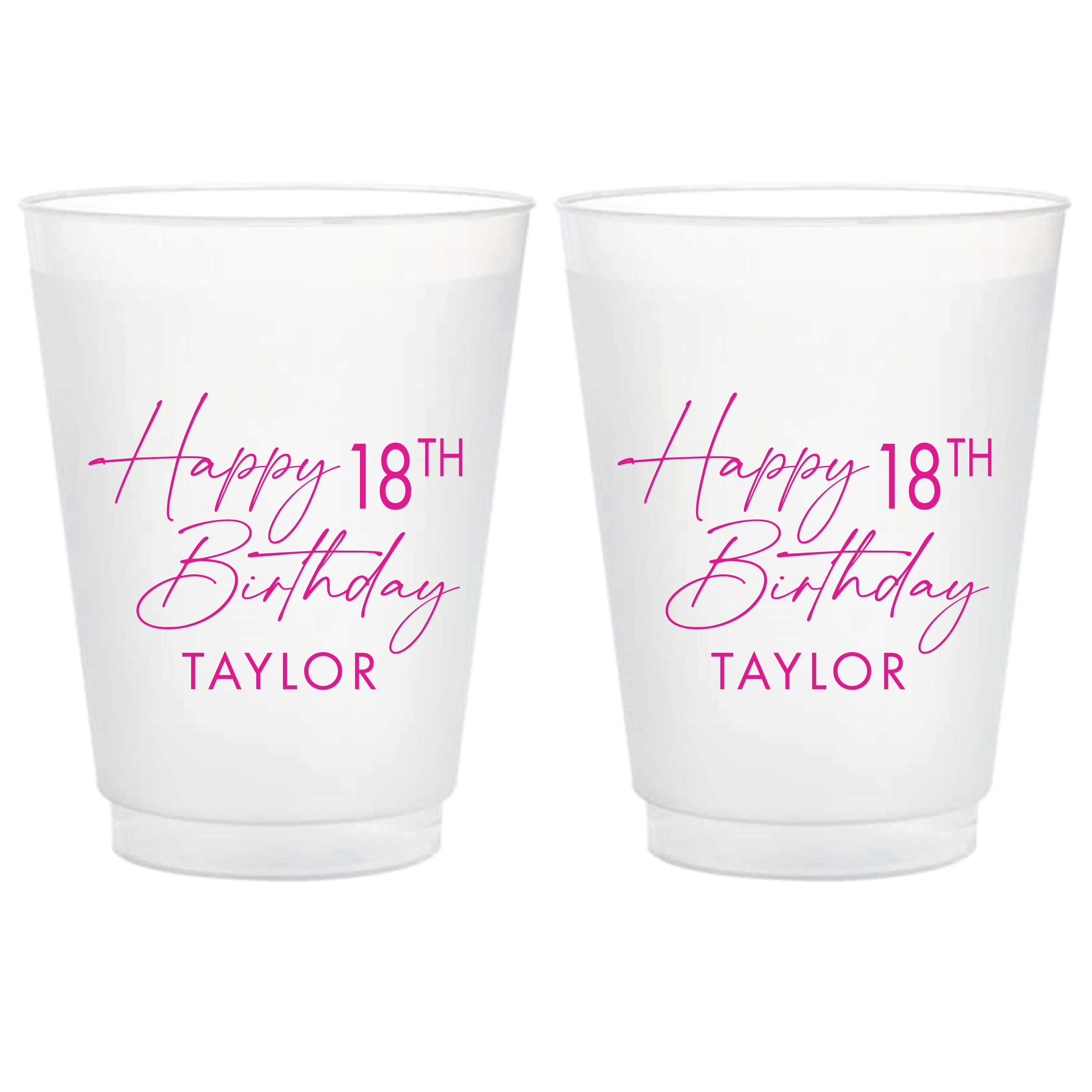 Elegant Milestone Birthday Frosted Plastic Cups