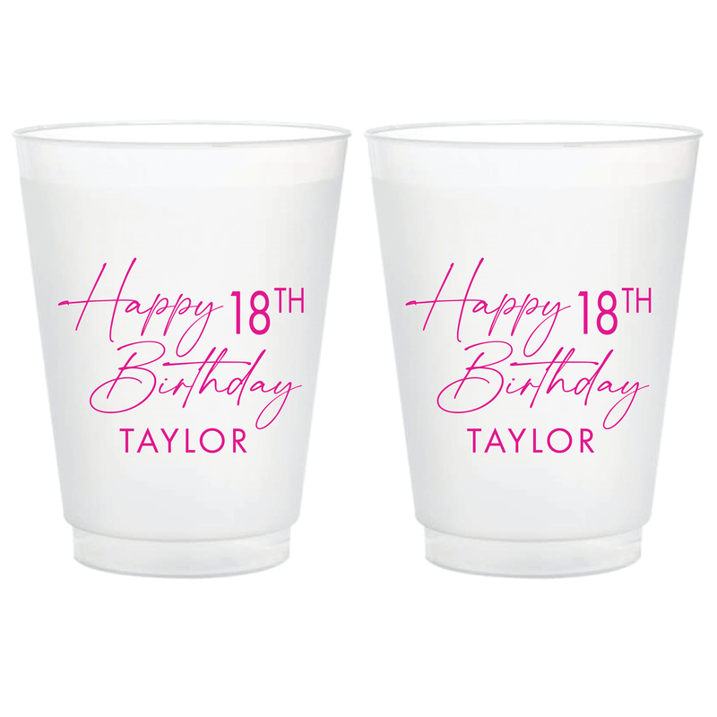 Elegant Milestone Birthday Frosted Plastic Cups