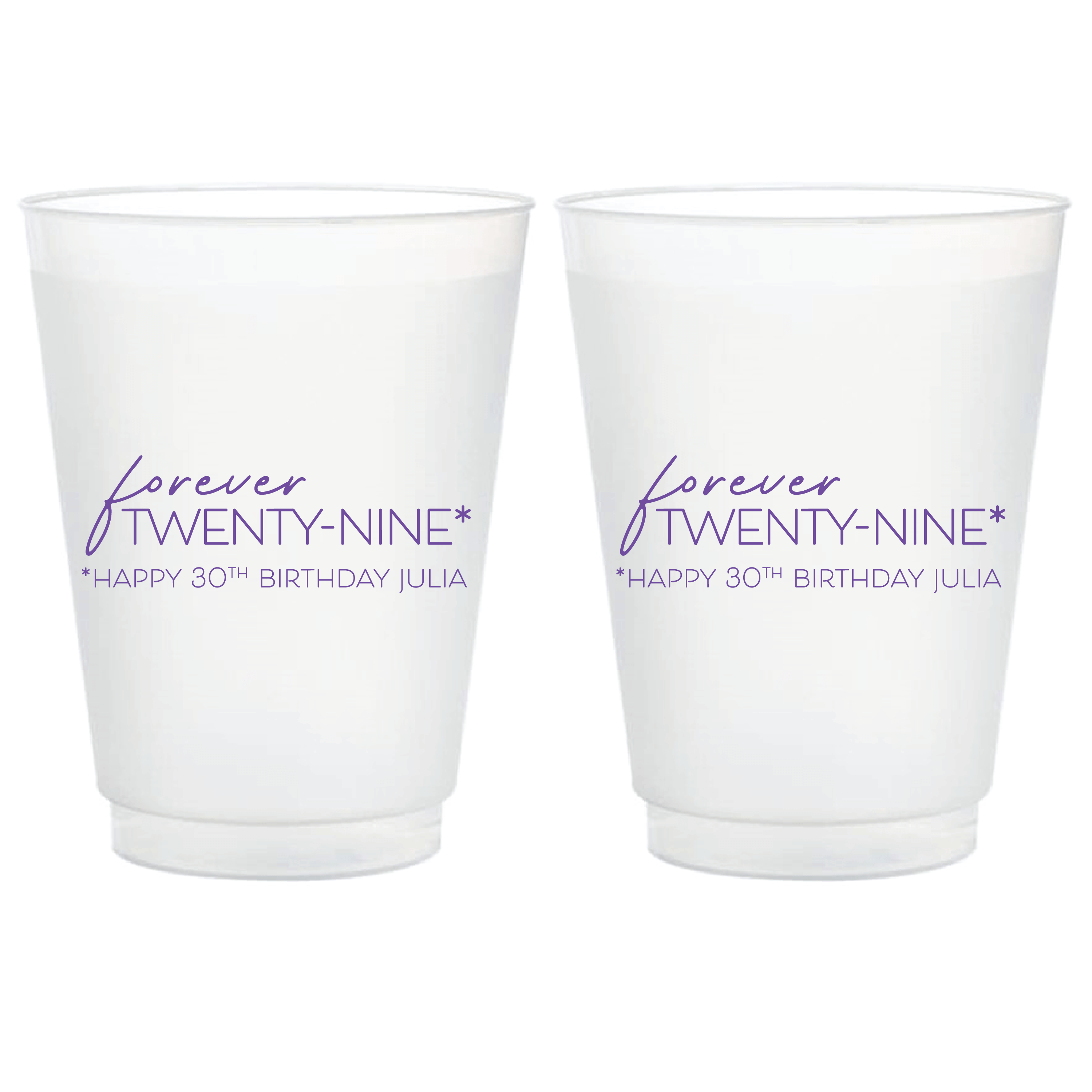 Forever Twenty-Nine Birthday Frosted Plastic Cups