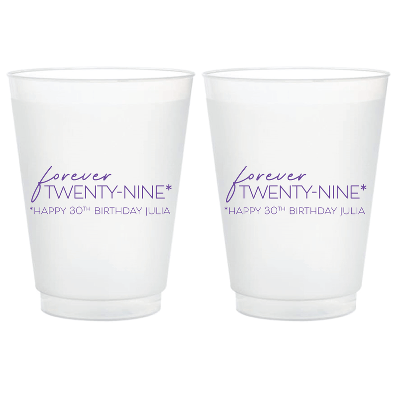 Forever Twenty-Nine Birthday Frosted Plastic Cups
