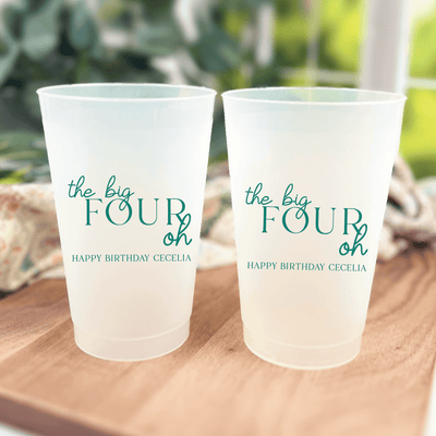 The Big Four Oh Birthday Frosted Plastic Cups