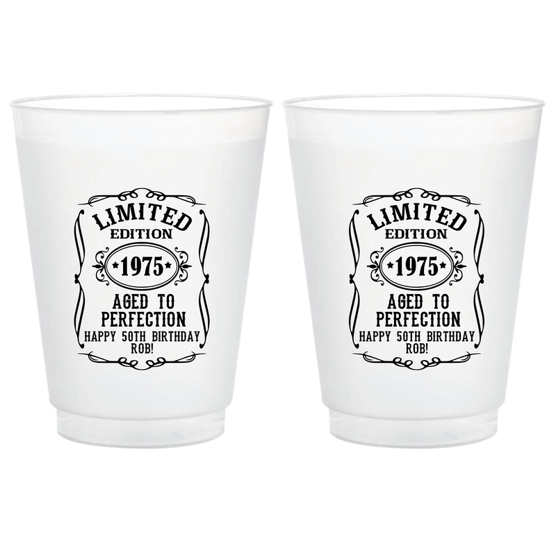 Aged to Perfection Birthday Frosted Plastic Cups
