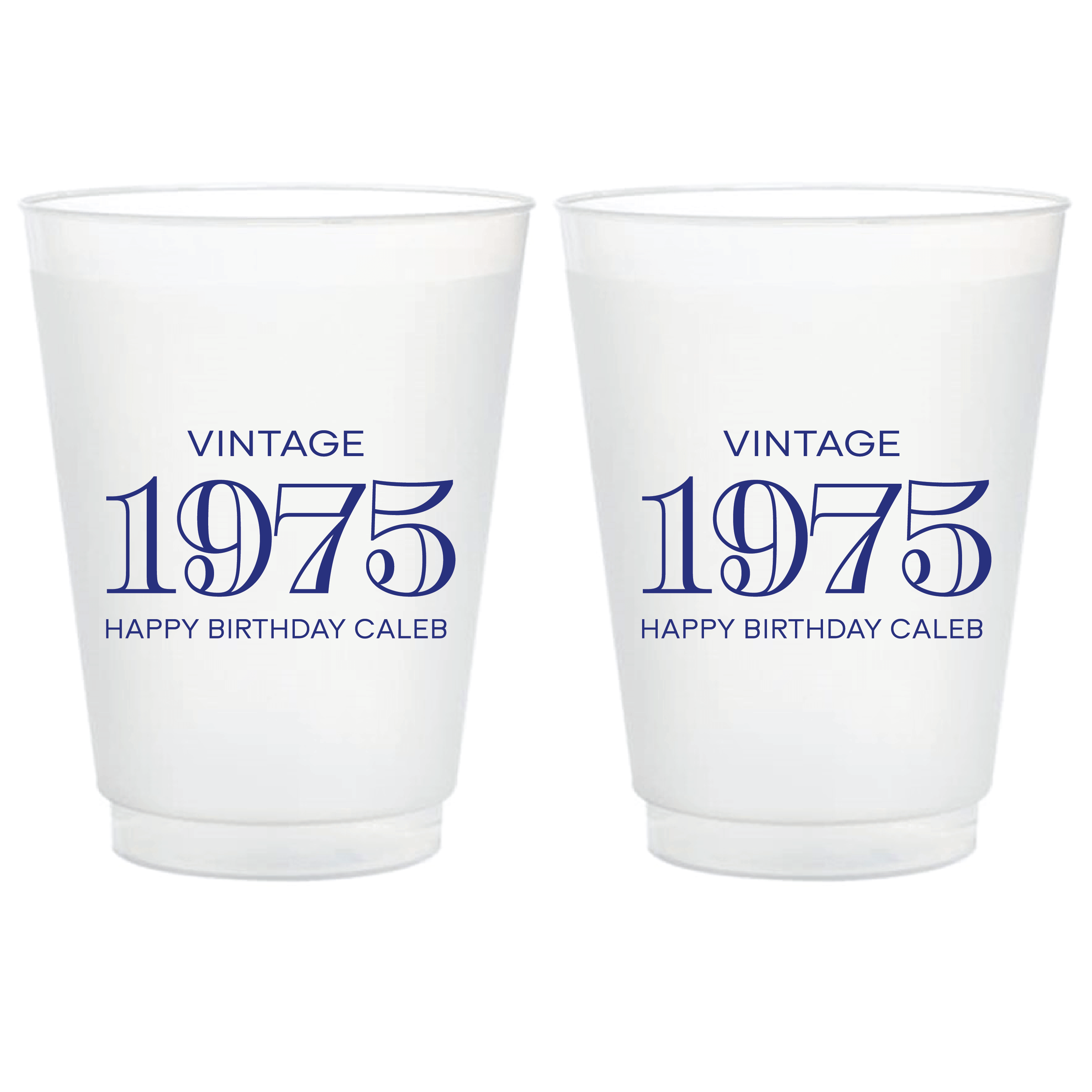 Vintage Birthday Frosted Plastic Cups