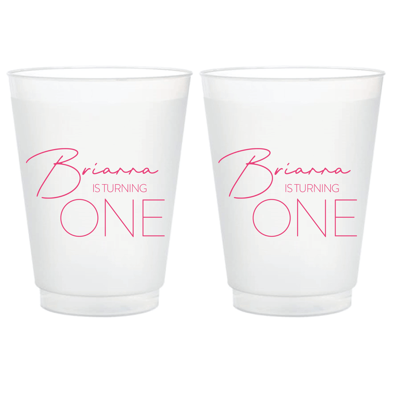 Hooray I’m ONE Birthday Frosted Plastic Cups