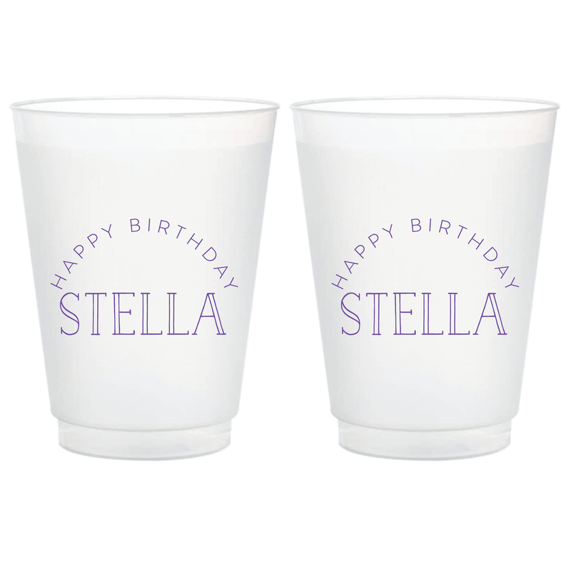 Rainbow Arch Birthday Frosted Plastic Cups