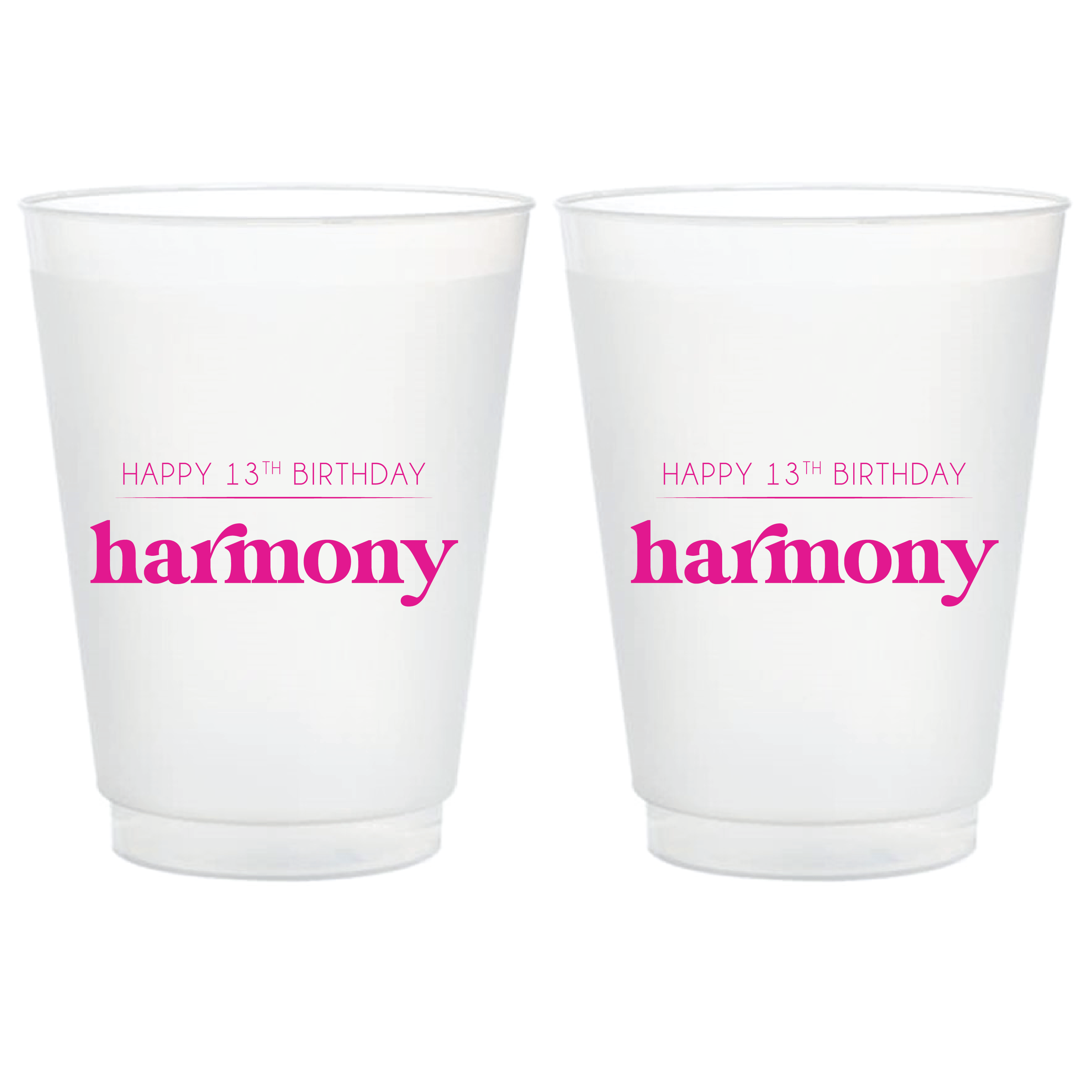 Officially Thirteen Birthday Frosted Plastic Cups