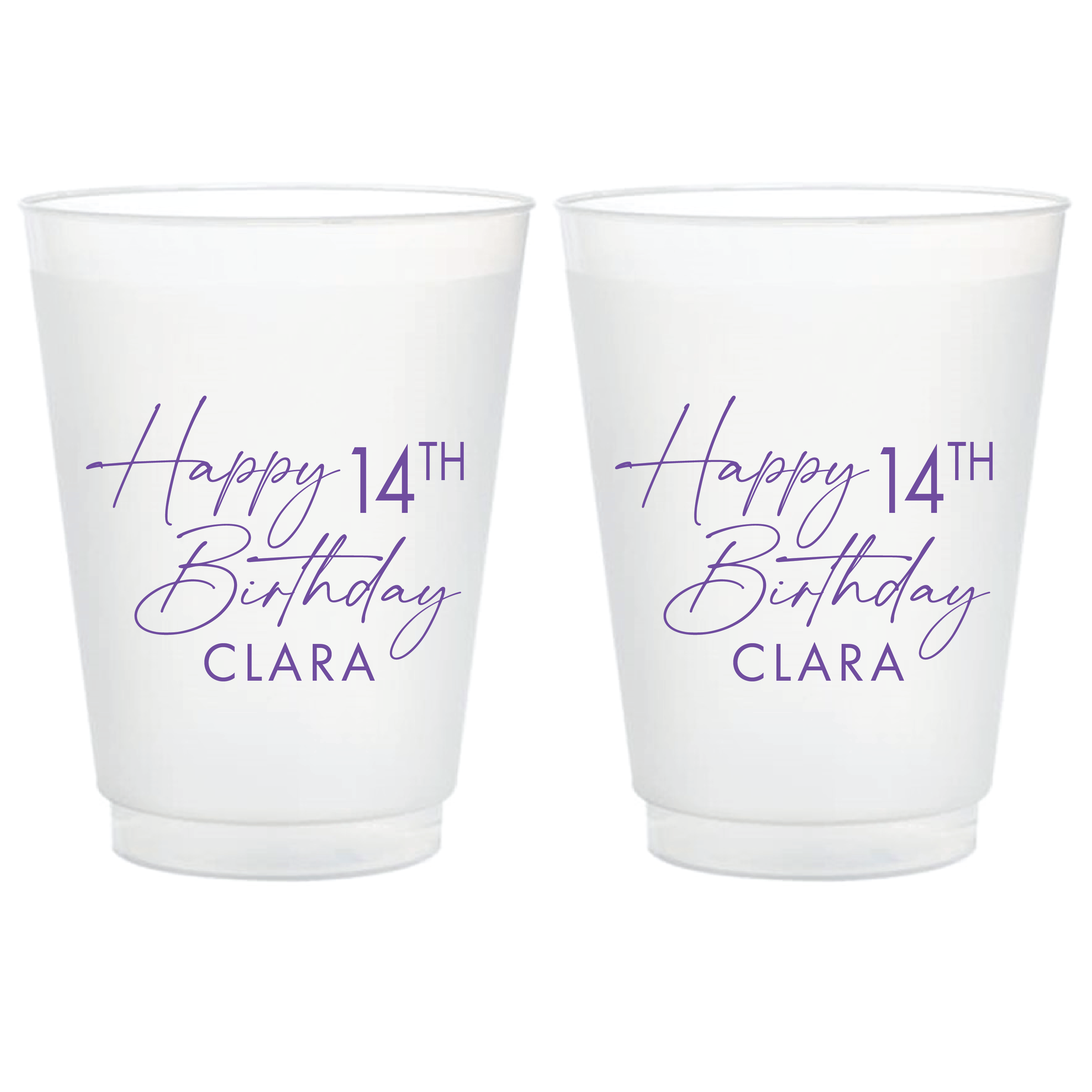 Time to Party Birthday Frosted Plastic Cups