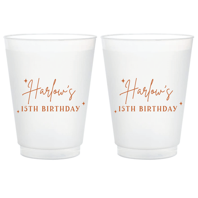 Star of the Day Birthday Frosted Plastic Cups