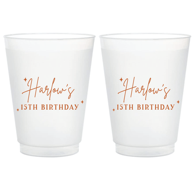 Star of the Day Birthday Frosted Plastic Cups